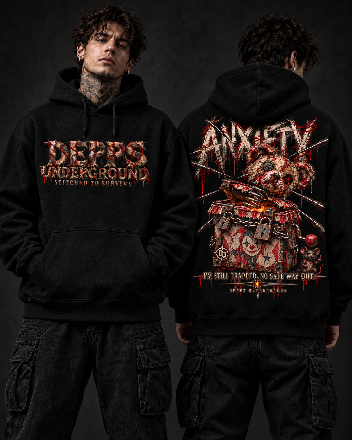 ANXIETY — Black Hoodie