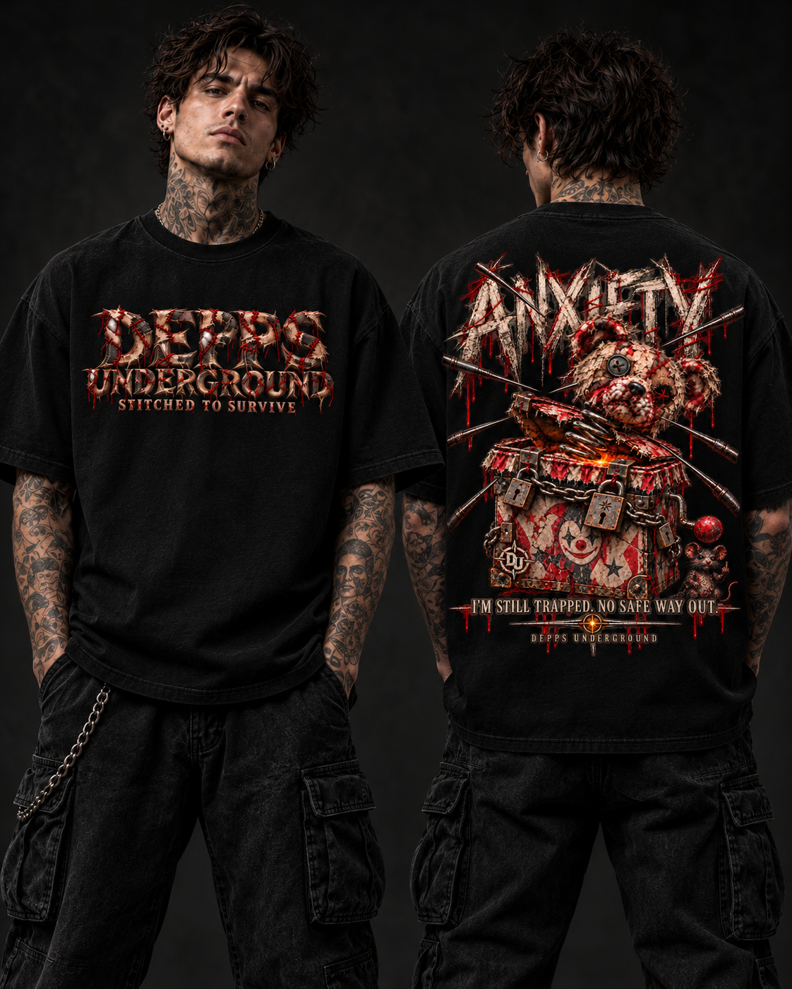 ANXIETY — Black Tee
