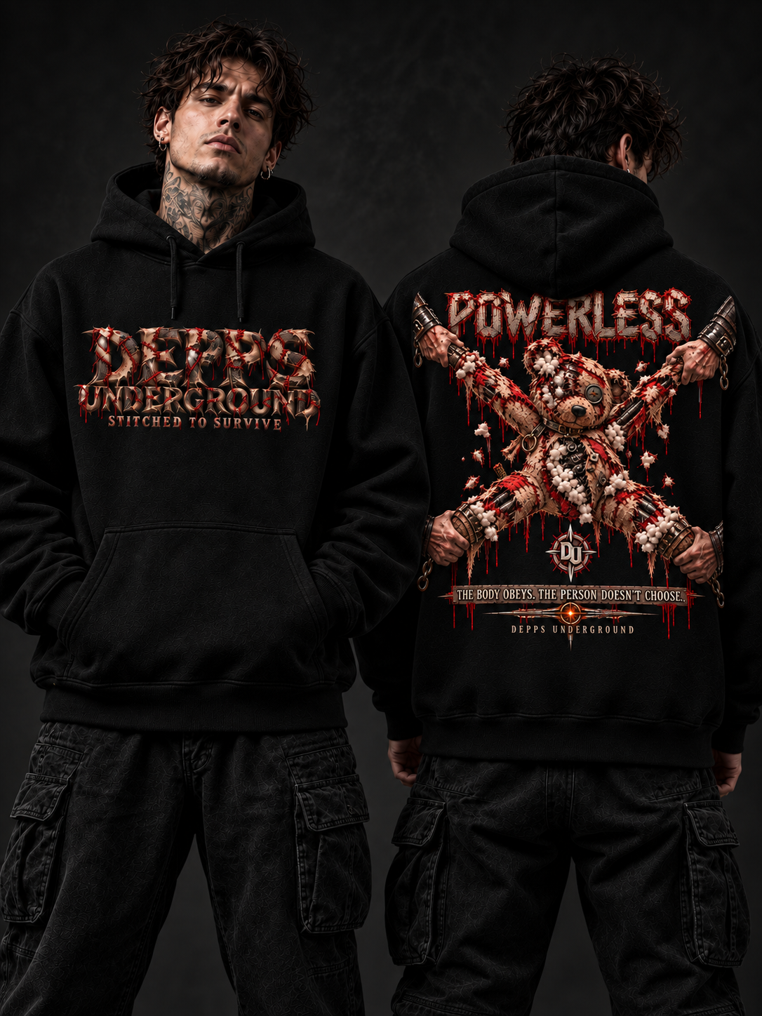 POWERLESS — Black Hoodie